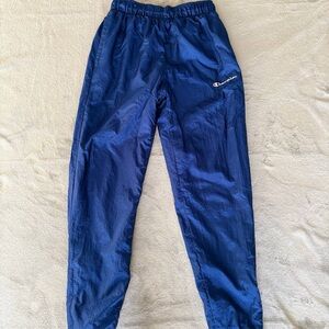 Navy Nylon Track Pants Windbreaker Athletic Women’s